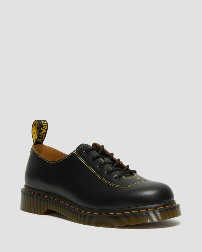 Dr Martens Mens Glyndon Vintage Smooth Leather Lace Up Oxfords Black - 51964LAXG